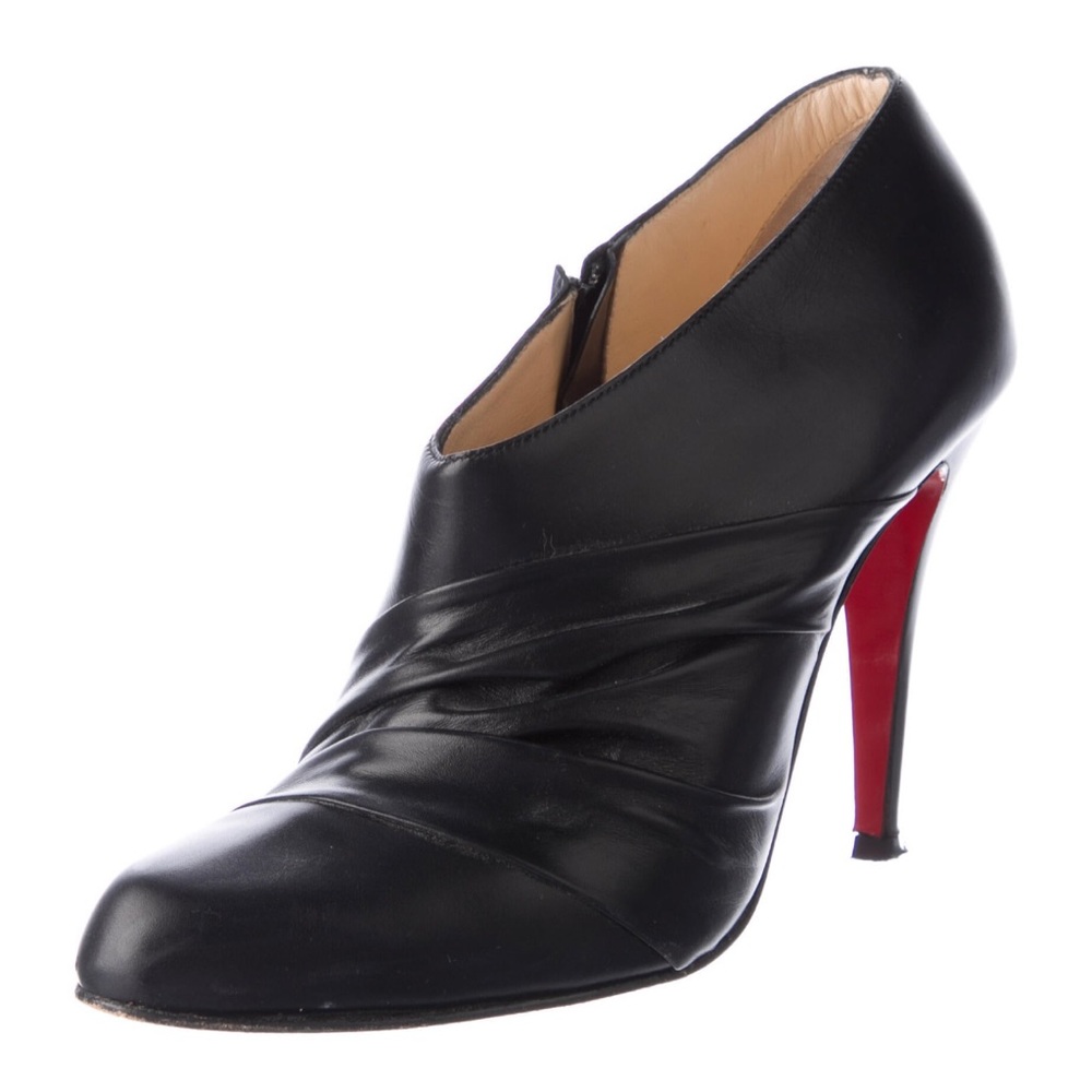 Louboutin Leather Black Booties
